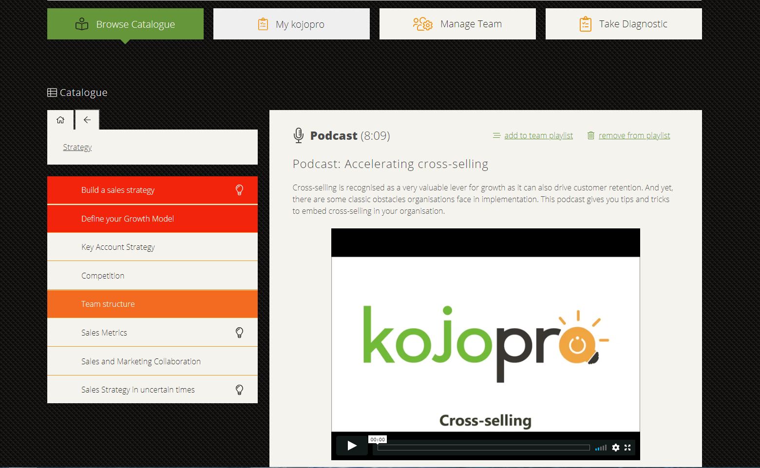 Kojopro sales leadership development platform