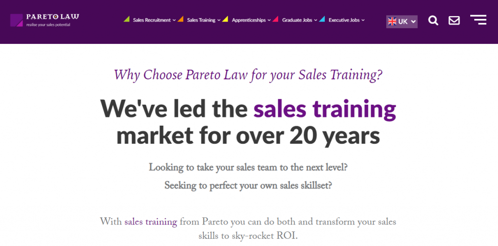 Sales training from Pareto Law