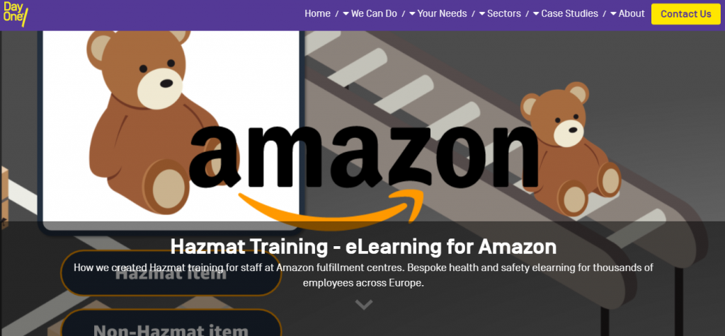 Hazmat training for Amazon with an elearning course created by Day One